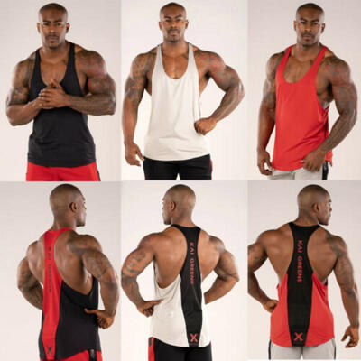 

Mens Gym Singlet Nets Y Back Tank Top Vest Racer Bodybuilding Cotton Man Men