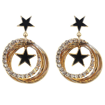 

2019 Fashion Multi-layer Flash rhinestone circle earring