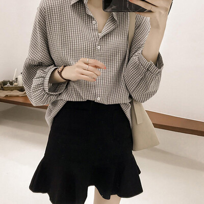 

Womens Tops Loose Stripe Button Down Casual Lapel Plus Size Party T-shirt Blouse