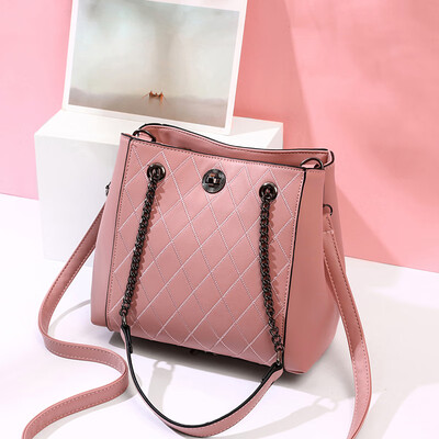 

Bucket Ladies Large Capacity simple Lingke chain single shoulder bag ladys straddle hand tide