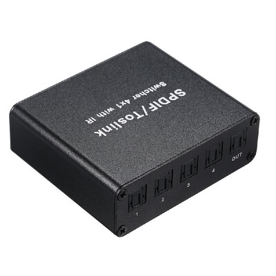 

SPDIF TOSLINK Digital Optical Audio 41 Switcher with IR Remote Control
