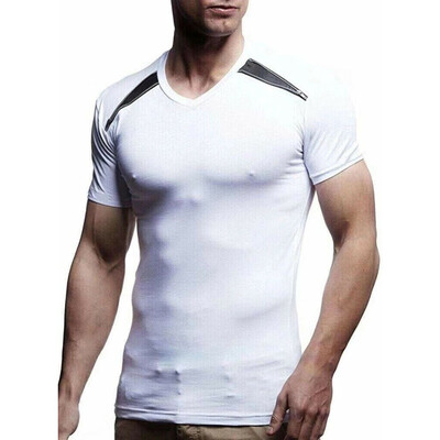 

Mens Casual Fit Short Sleeve Slim Muscle Bodybuilding T-shirt Tee Tops