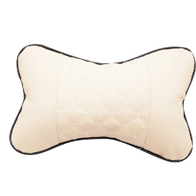 

Factory direct four seasons universal Danny leather car headrest neck pillow red wine embroidered bone pillow car headrest Dark gr
