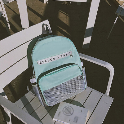 

Tailored Fashion Ladies Contrast Color Zipper Wild Large Capacity Backpack Student Bag
