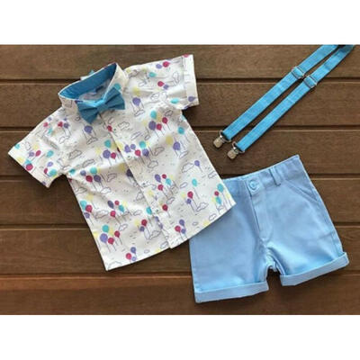 

Toddler Kids Baby Boy Gentleman Clothes Floral Shirt Tops Shorts Pants Outfit UK