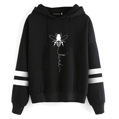 

Women New Faith Printed Sweatshirt Bee Graphic Hooded Hoodie Casual Pullover Female Sweatshirt