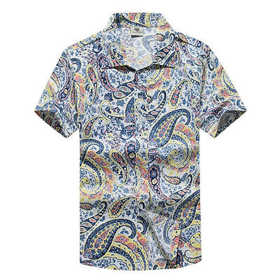 

Plus Size Printing Loose Shirt Casual Quick Dry Short Sleeve Mens Shirt Beach Tops Clothes Clothing