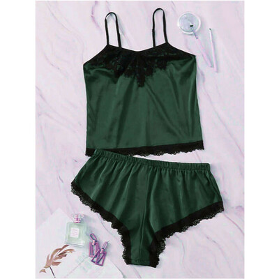 

Women Satin Lace Sleepwear Babydoll Lingerie Nightwear Short Pjs Pyjamas Set Hot