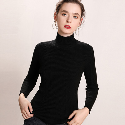 

QIANMUCHUN Womens Cashmere Bottoming Shirt Fashion woolen sweater 5874
