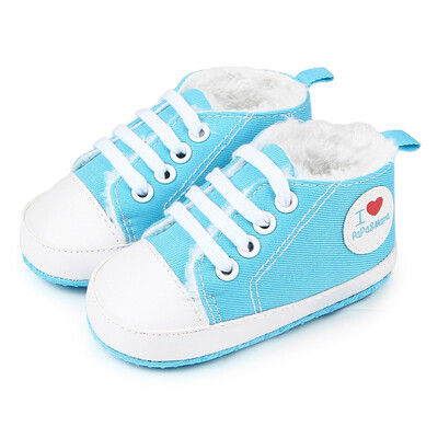 

Baby Boys Girls Autumn Section Shoes New Design Kids Soft Bottom Love Plus Velvet Baby Toddler Shoes