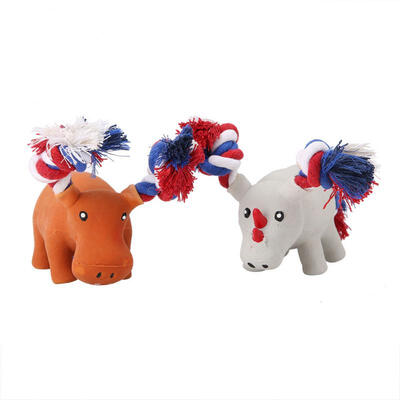 

Greensen 2 pcs Cute Rhinoceros Hippo Grunting Squeak Latex Pet Chew Toys for Dog Training Pets Toy