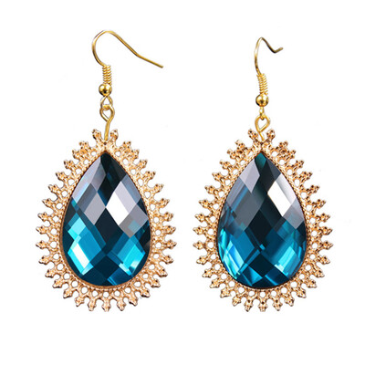 

New Earring Studs Womens Handbags Droplets Shining Blue Crystal Drop Earrings for Women