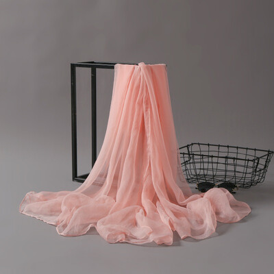 

Monochrome ice silk scarf female Korean version of the solid color simple light long chiffon scarf autumn&winter new factory direct sales
