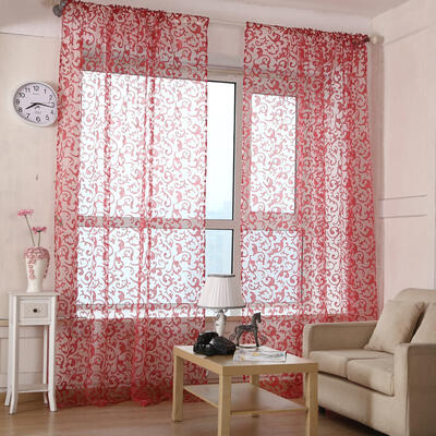 

Printed Sheer Voile Window Curtain Panel For Living Room Bedroom12