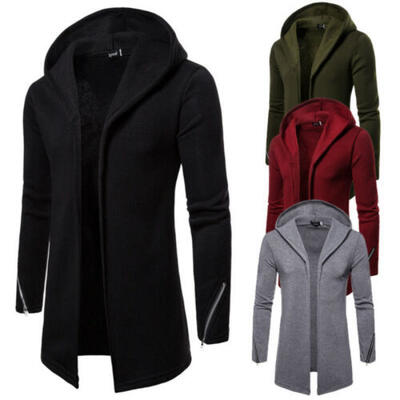 

Mens Winter Military Midi Long Trench Coat Ski Jacket Hooded Thick Cotton Parka