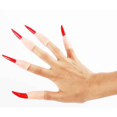 

Tailored 10Pcs Zombie Witch Fake Finger Nails Set Halloween Party Prop