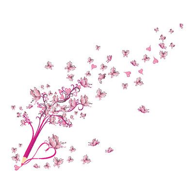 

〖Follure〗New Eiffel Tower Butterfly Flower Fairy Stickers Bedroom Living Room Walls