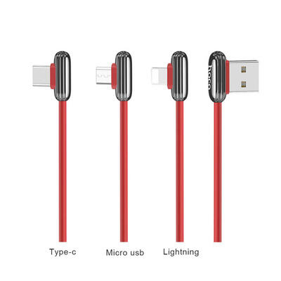 

HOCO U60 90-Degree Charge Cable Angled Charging And Syncing Cord For Micro USB Type-C Lightning