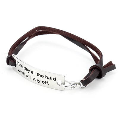 

Teachers Day Gift Can Adjust The Bracelet Teachers Gift Lettering Leather Rope Bracelet