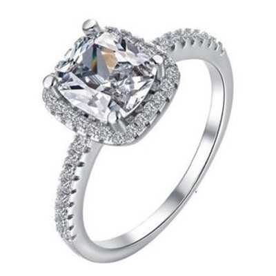 

Women Engagement Wedding Ring Crystal Rhinestone White Gold Plated Jewelry Ring
