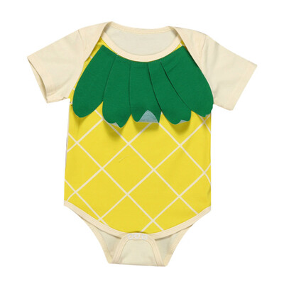 

Newborn Baby Boy Girl Pineapple Romper Short Sleeve Jumpsuit Outfits Clothes