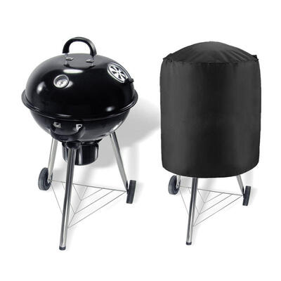 

Black Round BBQ Grill Covers Gas Barbecue Waterproof Outdoor Protective Cover
