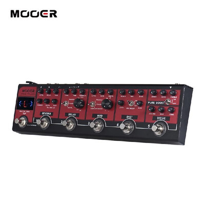 

MOOER RED TRUCK 6-in-1 Combined Effect Pedal Boost Overdrive Distortion Modulation Delay Reverb Built-in Tuner Tap Tempo