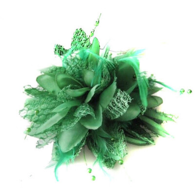 

Hot Flower Feather Bead Corsage Hair Clips Fascinator Bridal Hairband Brooch Pin