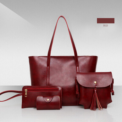 

Tailored Fashion Composite Bag Shoulder Crossbody Handbag Phone Bag For Women Girls 4Pcs