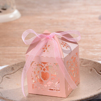 

FUNNYBUNNY Hollow Love Heart Favor Ribbon Gift Box Candy Boxes Wedding Party
