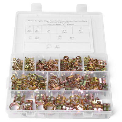 

160pcs 6-17mm Spring Clips Vacuum Hose Fuel Line Water Pipe Air Tube Clamps