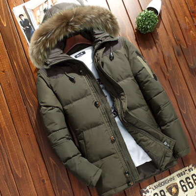 

Men Autumn Winter Outwear Tops Long Sleeve Warm Button Down Jacket Hooded Coat