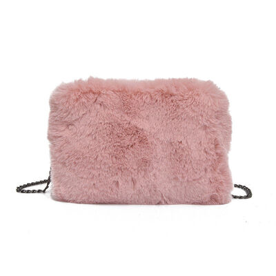 

2018 New Style Fashion Solid Women Plush Chain Crossbody Chains Shoulder Bag Lady Flap Handbag Bucket Satchel Messgenger