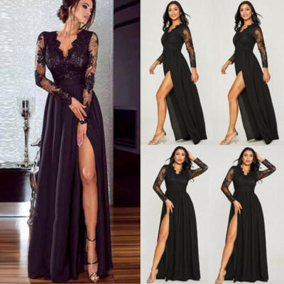 

Women Lace Evening Party Ball Prom Gown Formal Cocktail Wedding Long Dress