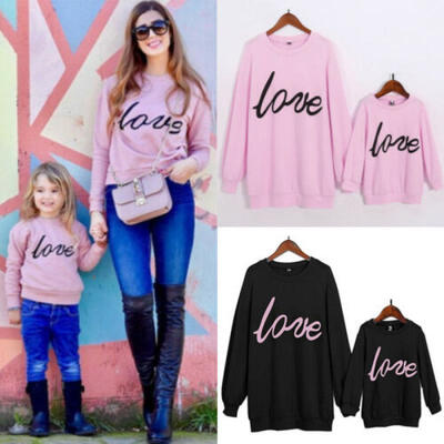 

Family Mother Daughter Matching Women LOVE Sweatshirt Pullover Jumper Top Blouse