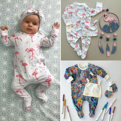 

Infant Baby Girl Boys Foot Cover Bodysuit Romper Hat Winter Warm Outfits Clothes