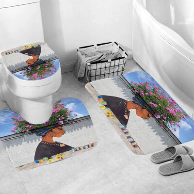 

Gobestart 3pcs Non-Slip Bath Mat Bathroom Kitchen Carpet Doormats Decor