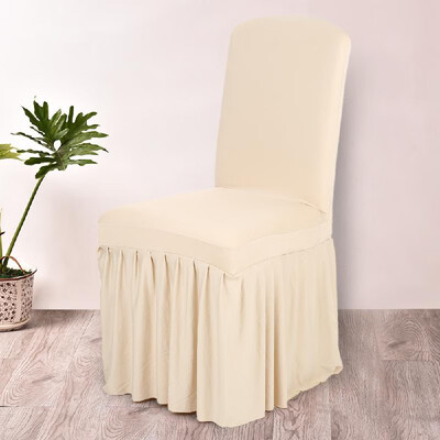 

Pleated Solid Color Ruffled Stretchable Removable Washable Home Dining Chair Cover Spandex Seats Slipcover for Wedding Party Hotel