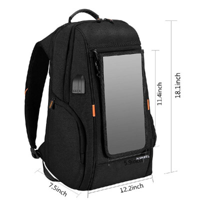 

Outdoor Charging Backpack with USB Port Waterproof Breathable Travel Bag Wear-resisting Anti-theft Backpack with Solar Panel