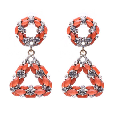 

2019 New Fashion Geometric Crystal Earrings for Women Boho Rhinestone Statement Earring Fashion Jewelry Bijoux