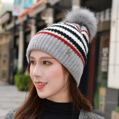 

Gobestart Fashion Women Keep Warm Winter Casual Knitted Hat Wool Hemming Hat Ski Hat