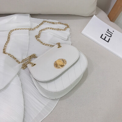 

Sen series simple versatile shoulder bag female 2019 new small fresh texture fashion casual chain slanting saddle bag