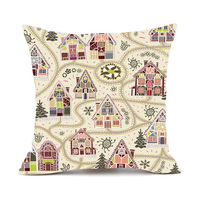 

Tailored Merry Christmas Pillow Cases Cotton Linen Sofa Cushion Cover Home Decor