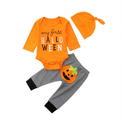 

USA 3Pcs Newborn Halloween Baby Girls Boys Clothes Romper Playsuit Pants Outfits