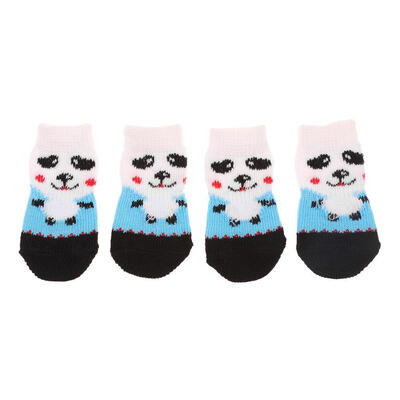 

4pcs Non-Slip Pet Socks Dog Foot Cover Cute Pet Rubber Bottom Teddy Socks
