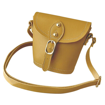 

Vintage Faux Leather Solid Color Buckle Women Mini Shoulder Pouch Messenger Bag