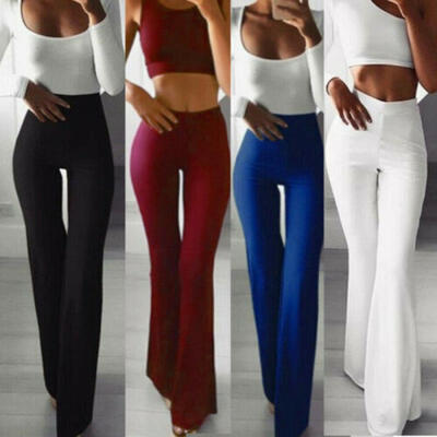 

Womens High Waist OL Harem Boot Cut Yoga Pants Casual Trousers Stretch Sport US