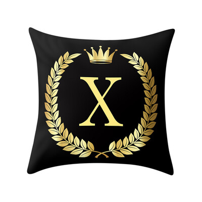 

〖Follure〗Pillow Cover Black&Gold Letter Pillowcase Sofa Cushion Cover Home Decor