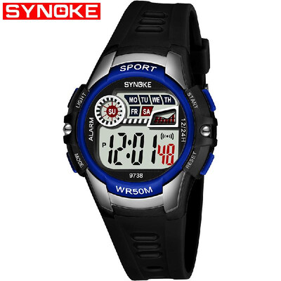 SYNOKE 9738 Child Watch Sport Watch Luminous Alarm Digital Waterproof Wrist Watch kid Watch