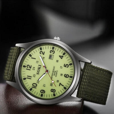 

New Military Army Mens Date Canvas Strap Analog Quartz Sport Wrist Watch Gift